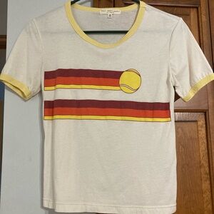 Urban Outfitters Retro Stripe Tennis ball T-Shirt XS